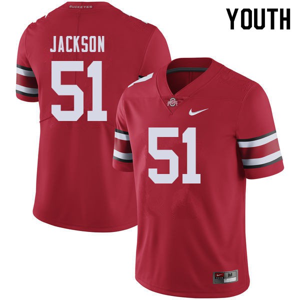 Ohio State Buckeyes #51 Antwuan Jackson Youth Official Jersey Red OSU99823
